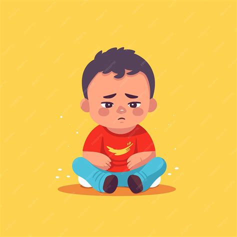 Premium Photo | A cartoon of a sad baby