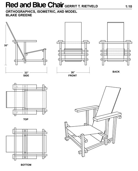 The Red And Blue Chair Scale Model Behance