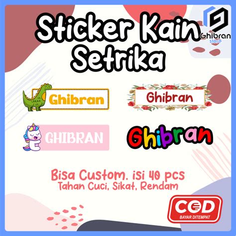 Jual Label Baju Custom Nama Ii Stiker Kain Setrika Ii Stiker Custom