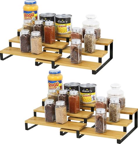 Amazon HAITRAL Set Of 4 Cabinet Shelf Organizers 3 Tier