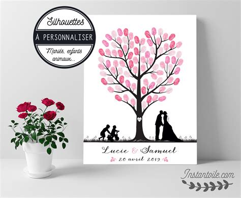 Arbre Empreintes Silhouette D Arbre Forme C Ur Avec Mari S Et