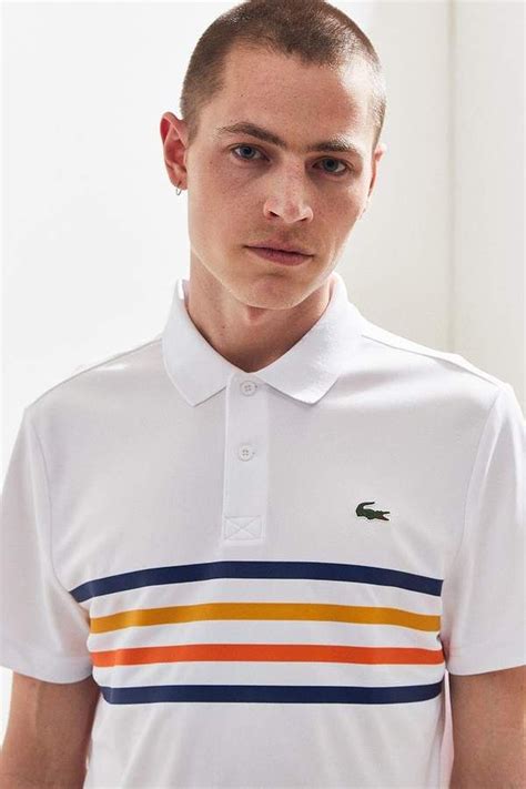 Lacoste Sport Chest Stripe Ultra Dry Pique Polo Shirt Polo T Shirts