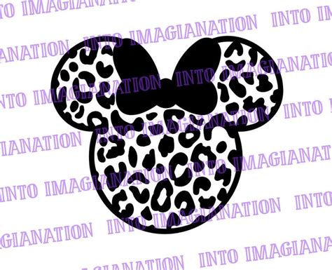 Minnie Mouse Leopard Pattern With Bow Svg Png Pdf Etsy