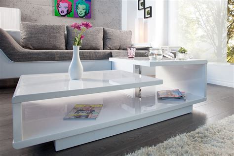 Stylischer Design Couchtisch CONCEPT Hochglanz weiß Riess Ambiente de