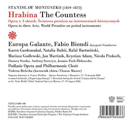 Stanislaw Moniuszko Hrabina The Countess Oper In Akten Cds Jpc