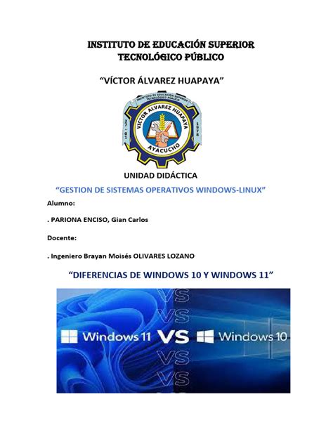 Diferencias Entre Windows 10 Y Windows 11 Pdf Windows 10 Microsoft Windows