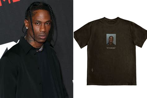 Travis Scotts New Merch Is A T Shirt With His Mugshot