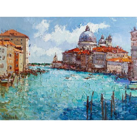 Grand Canal, Venice Original Oil Landscape Painting, Impasto Wall Art ...