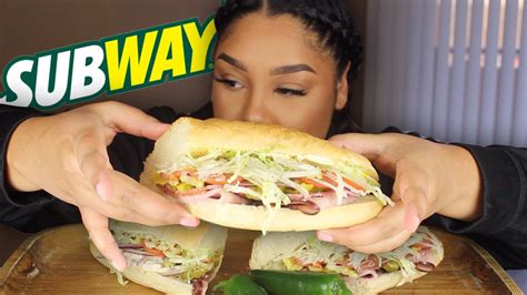 Making A Subway Sandwich Mukbang Youtube