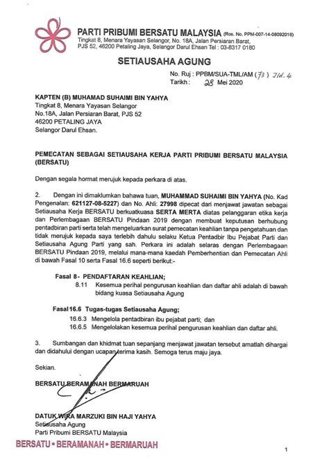 Pemberhentian Contoh Surat Pecat Pekerja Contoh Surat Majikan Hot Sex