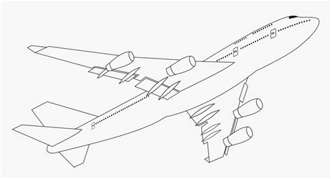 747 400 Boeing 747 Drawing Plane, HD Png Download - kindpng