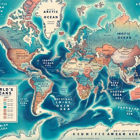 Mapa de los Mares del Mundo Descubre los 5 Océanos y Mares Más