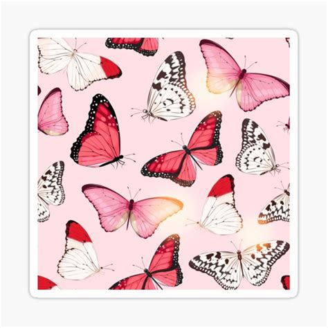 Pretty Pink Butterflies Sticker For Sale By Newburyboutique Redbubble