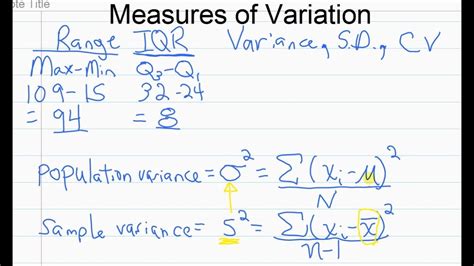 How To Find Measures Of Variation