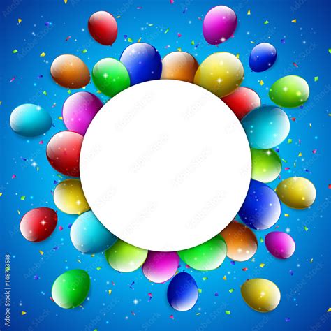 Birthday balloon isolated on blue background Stock Vector | Adobe Stock