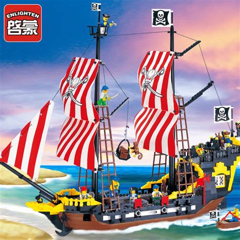 Enlighten Blocks Pirates Ship Black Pearl Model Compatible Building