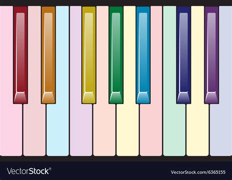 Rainbow piano keyboard Royalty Free Vector Image