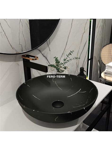 Umivaonik Na Plo U Concepto Bell Marble Black Round X X Cm