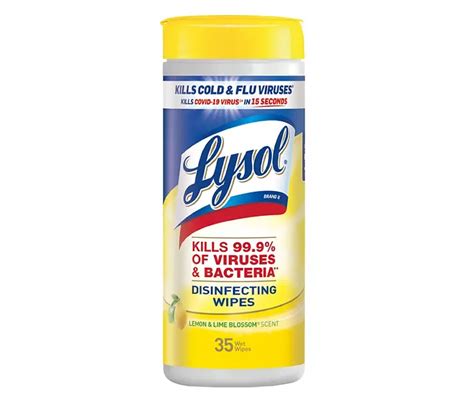 Lysol Lemon And Lime Blossom Disinfectant Wipes 35 Count Big Lots