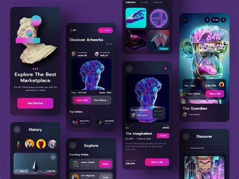 NFT Marketplace Mobile App UpLabs App Design Inspiration Mobile