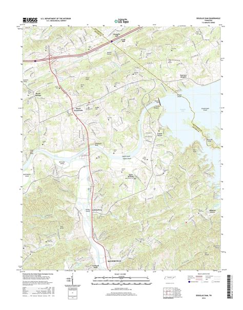 MyTopo Douglas Dam Tennessee USGS Quad Topo Map