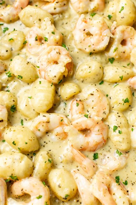 Creamy Pesto Shrimp Gnocchi • Salt And Lavender