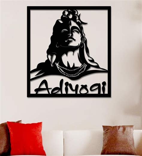 Buy Steel Black Adiyogi Metal Wall Art By Wallcentre Online Spiritual