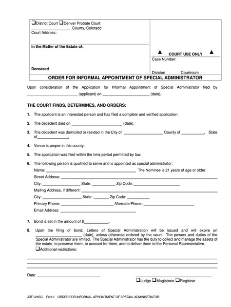 ORDER For INFORMAL PROBATE Of WILL And INFORMAL Fill Out And Sign