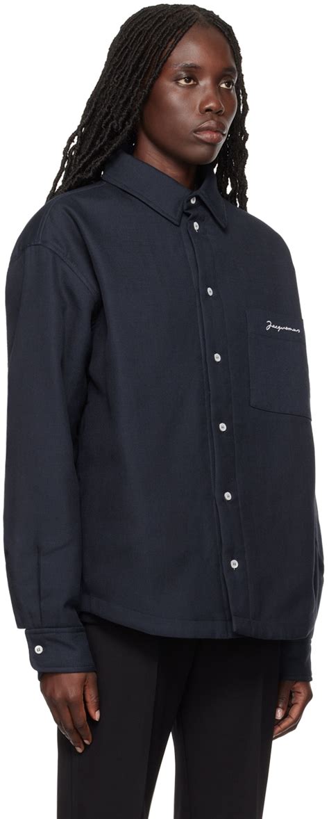 Jacquemus Navy Le Raphia La Chemise Boulanger Shirt Jacquemus