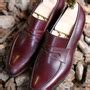 Handmade Men Burgundy Color Leather Shoes Moccasins Men Burgundy