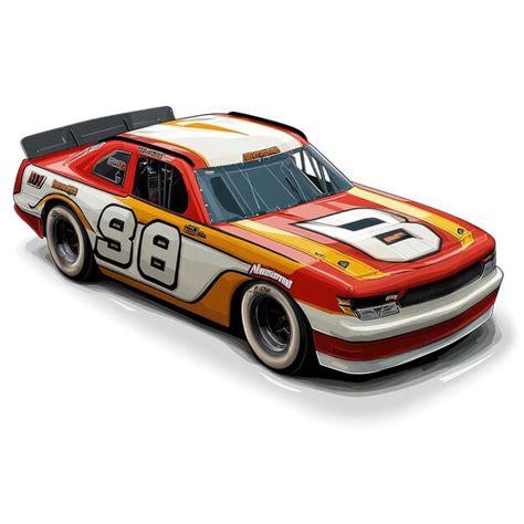 Red And Yellow Race Car With Number 88 Premium AI Generated Image