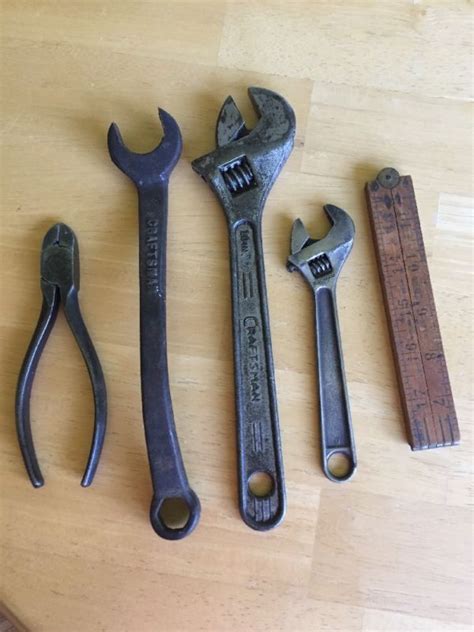 Vintage Tools Lot Of Misc Tools Craftsman Wrenches Stanley No Rule