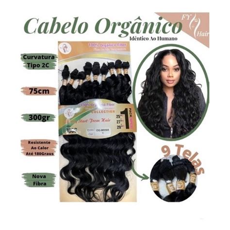 Cabelo Org Nico Humano Liso Ondulado Cm Gramas Preto Submarino