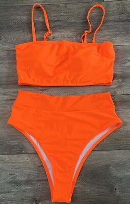 Two Piece Women S Orange Size M Cute Bikini Swimsuit Bathing Suit NWOT