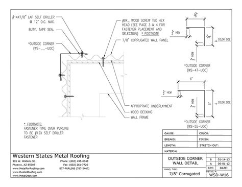 Part #WS-55-UOC Outside Corner Trim for Corrugated Metal Roofing