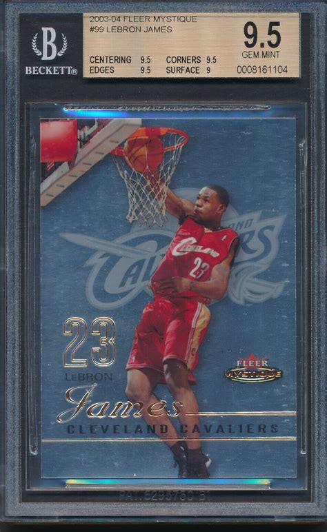 Lebron James Fleer Mystique Rookie Rc Bgs Gem Mint Ebay