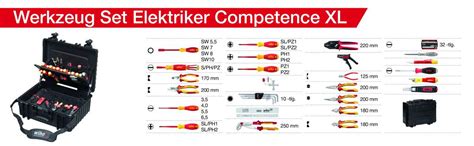 Tool Set Electrician Competence Xl Assorted Pcs Incl Case