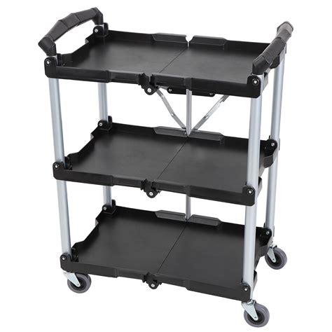 Buy Bisupply Fold Up Rolling Cart 3 Tier Push Cart Collapsible