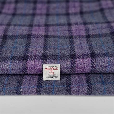 Heather Grey Lilac Tartan Harris Tweed Fabric - Exclusive to HTS ...