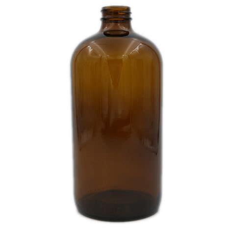 Oz Amber Boston Round Glass Bottle Issa Packaging