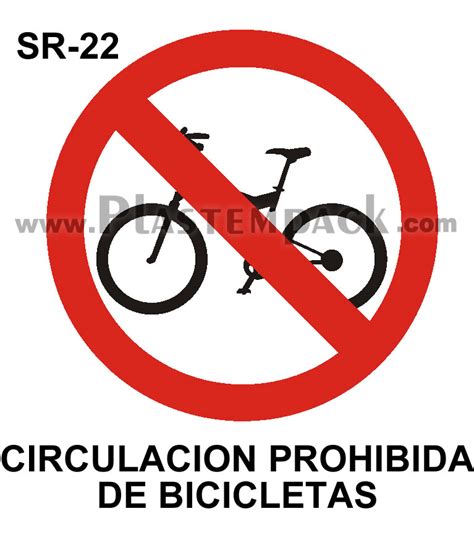 Señal Reglamentaria Sr 22circulacion Prohibida De Bicicletas