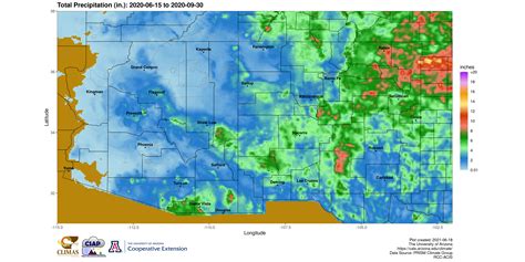 Southwest Us Summer Monsoon Season Precipitation Mapping 2020