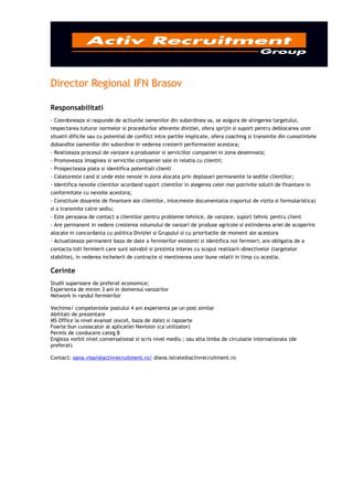 Director Regional Ifn Brasov PDF