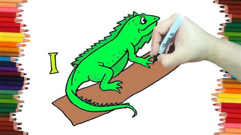 Como Dibujar Una Iguana Dibujos Con La Letra H Paso A Paso Y Muy