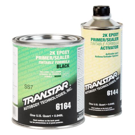 Transtar 6164 2k Epoxy Black Primer Sealergroundcoat Kit W Activator Quart Ebay