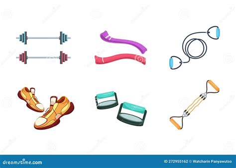 Exercise Equipment in Cartoon Character Stock Vector - Illustration of ...