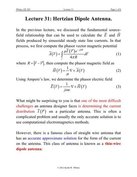 Lecture Hertzian Dipole Antenna