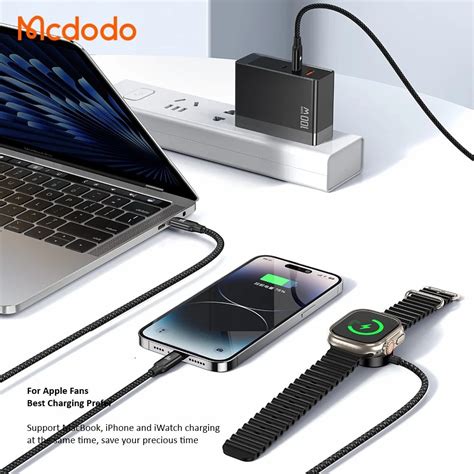 Mcdodo In W Type C To C Lightning Iwatch Wireless Charging Cable