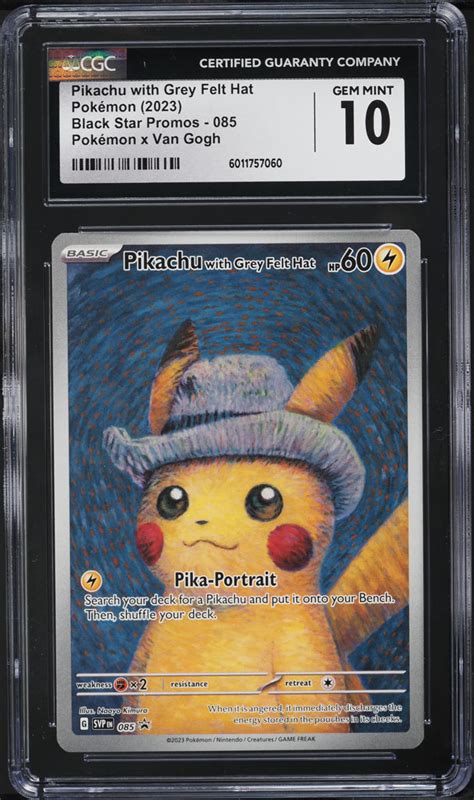 2023 Pokemon SV Black Star Promo Van Gogh Pikachu With Grey Felt Hat