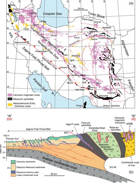 A Simplified Geological Map Of Iran Showing Cadomian Rocks The Main